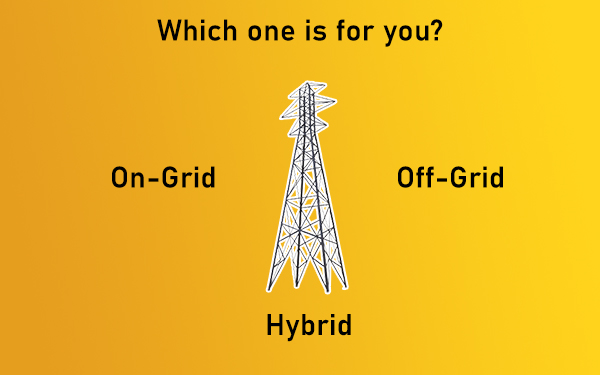 On-grid solar system, off-grid solar system and hybrid solar system, what are these?
