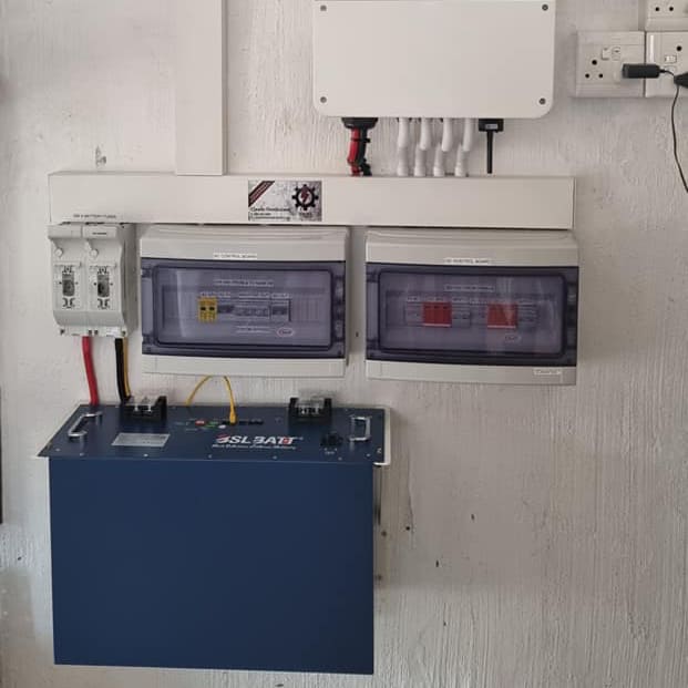 Projects home battery backup system, solar power system